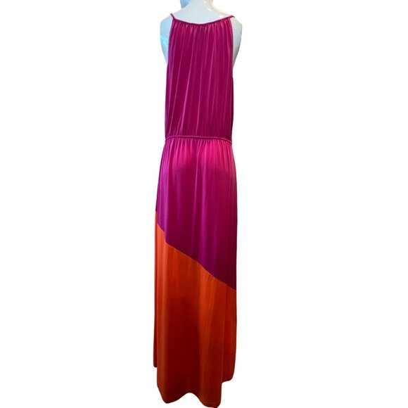 Laundry by Design Colorblock Maxi Dress Summer Tie Waist Pink Orange M Was $148 - Picture 2 of 9